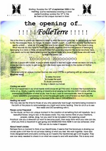 2005 Folleterre Opening Call